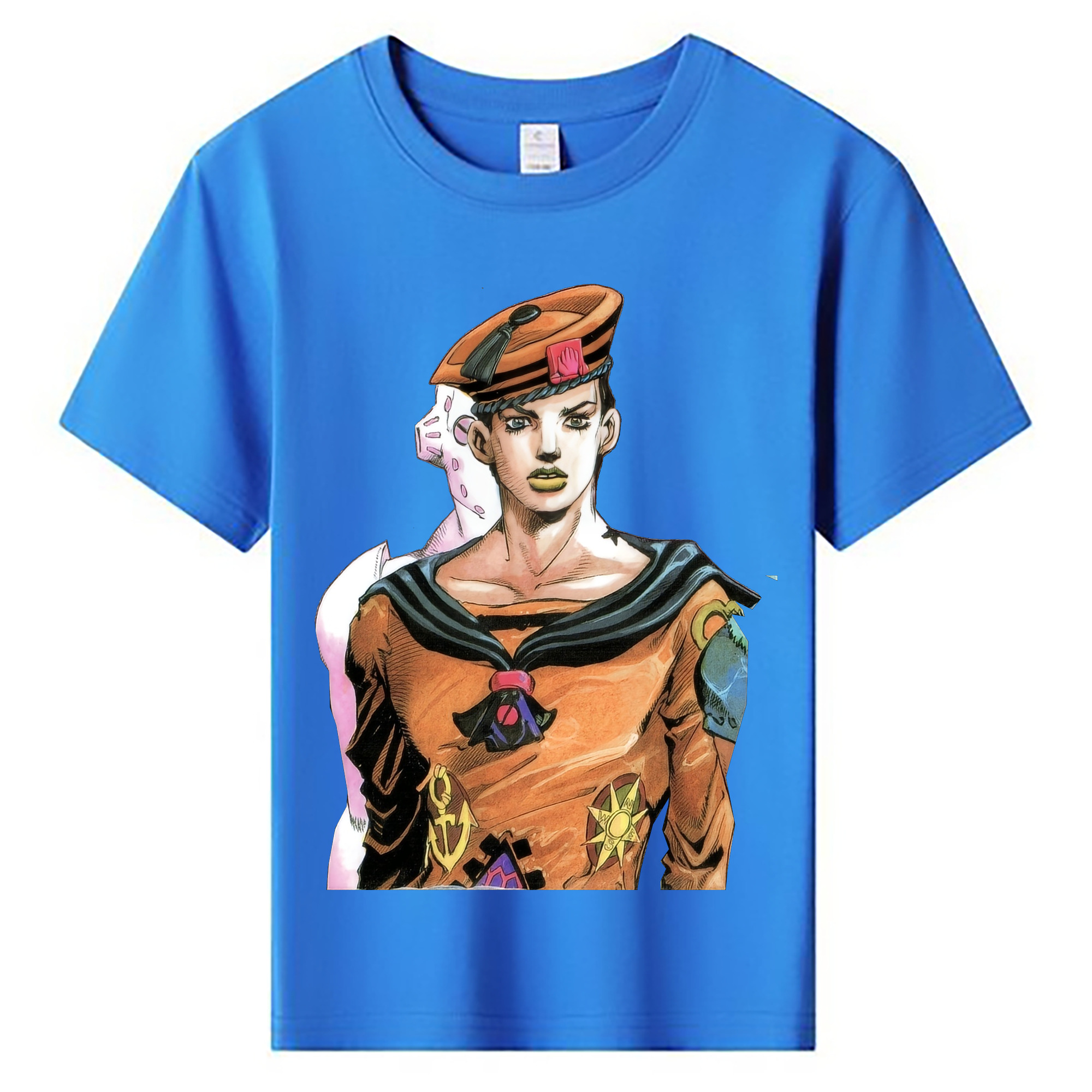 （画像用） ジョジョの奇妙な冒険 東方定助 JoJo's Bizarre Adventure Higashikata Josuke 綿100％キッズTシャツ（フロントプリント）